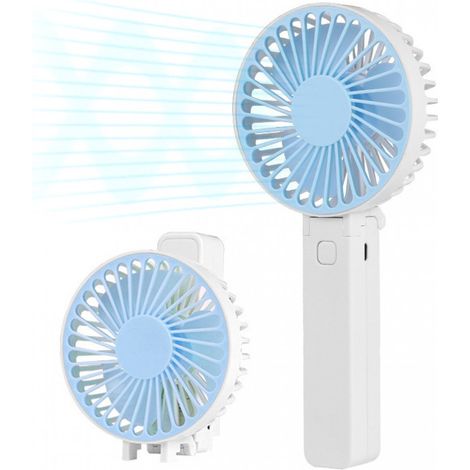Ventilateur portable ING - Mini ventilateur - Rechargeable - Trois modes - Petit ventilateur portable avec port USB (Bleu) (1/5)