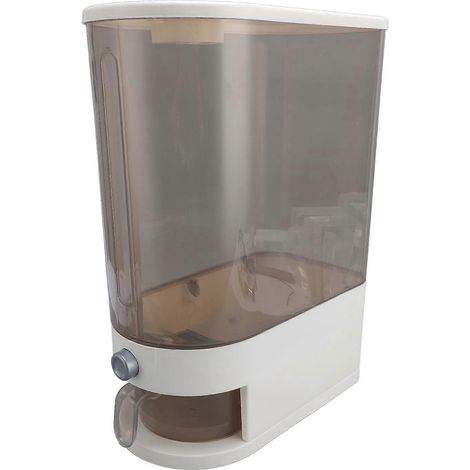 Distributeur de riz avec gobelet doseur, 10 kg, récipient hermétique en PP pour le stockage des aliments secs et des céréales, idéal pour le garde-manger et la cuisine.
