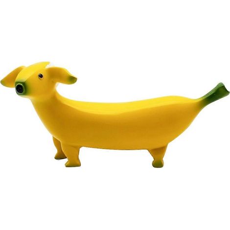Adorables statues de chiens bananes pour le jardin, figurines de gnomes en résine amusantes pour la maison (1/5)
