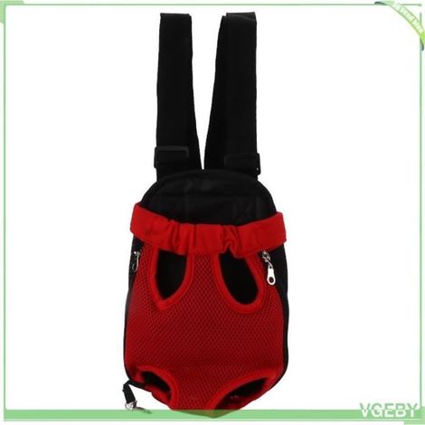 Sac à dos pour animal de compagnie - V GEBY - Rouge - Respirant - Ajustable - Léger et pliable (1/4)