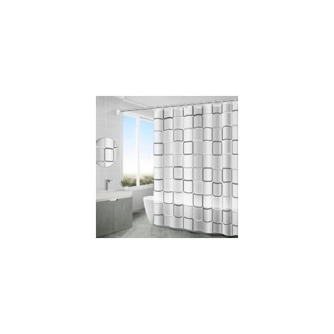 Rideau Douche Anti Moisissure, Rideau de Douche 200x200, PEVA Rideaus Baignoire Séchage Rapide, Shower Curtain avec 12 Crochets, Vrideau Baignoire, Antibactérien Imperméable Lavable en Machine (Blanc) (1/5)