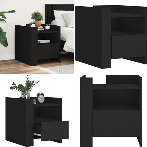 Table de chevet noir 45x50x50 cm bois d’ingénierie - Table De Chevet - Meuble De Chambre - Table Nuit - Commode - Mobilier Moderne - Home & Living (1/5)