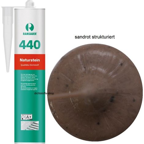 Ramsauer 440 Naturstein Silikon Fugen Dichtstoff 310ml Kartusche sandrot strukturiert