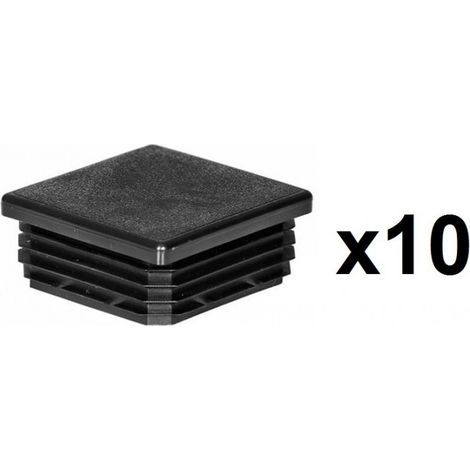 10 Embouts poteaux carrés 100mm plastiques rentrant noir