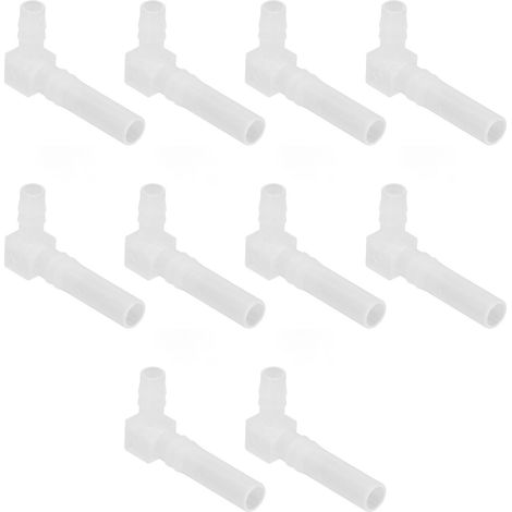 Lot de 10 raccords coudés à barbillon 90° en PP pour tuyau réducteur 8x10mm accessoires aquariums labo (1/5)