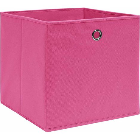 Maison Exclusive - Contenitori 10 pz in Tessuto non Tessuto 28x28x28 cm Rosa (1/5)