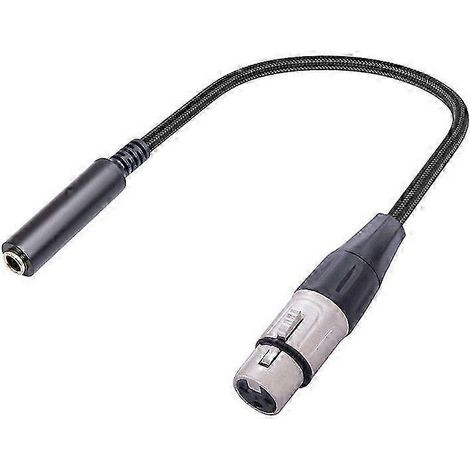 Câble XLR vers jack 6,35 mm, adaptateur audio stéréo XLR femelle symétrique vers jack 6,35 mm femelle, câble XLR femelle 3 broches vers jack 6,35 mm (1/5)