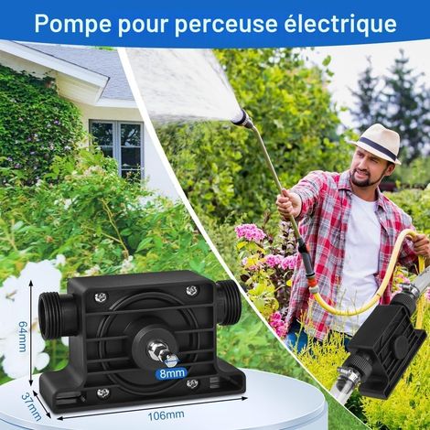 Mini Pompe à Eau Électrique pour Perceuse Sans Fil - Pompe à Gasoil et Essence avec Accessoires pour Pompage Rapide d'Huile - Idéal pour Maison, Jardin, Piscine, Fontaine