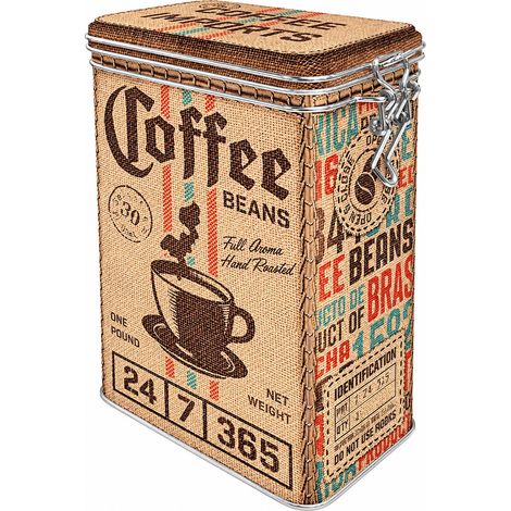 Boîte à café hermétique vintage Coffee Beans en métal (1/2)