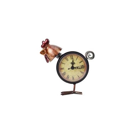 Horloge en fer en forme de poulet, Style rétro européen, horloge de Table de bureau, ornement de maison, cadeaux artisanaux