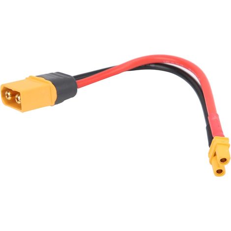 Câble adaptateur de 10 cm avec connecteur XT60 mâle vers XT30 femelle (calibre 16 AWG) pour batterie LiPo RC (1/5)
