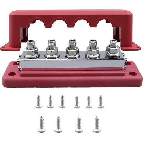 M10 24V 600A Stromverteilerblock für LKW, Boot, PKW, Rot (1/5)