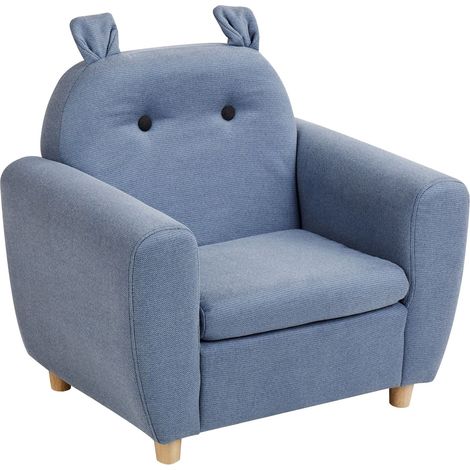 Kids Armchair Hippo MARIBO Fabric Blue (1/5)