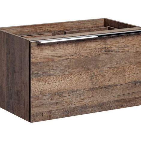 Meuble sous vasque en bois Rosario Oak - Marron - H 46 x L 80 x P 45,6 cm - Livraison gratuite