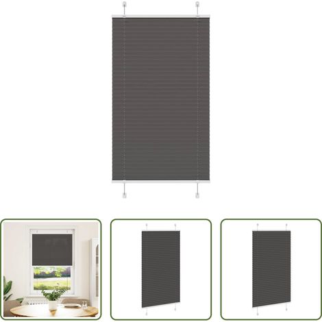 Fensterrollos -  Plissee Schwarz 80x100 cm Stoffbreite 79,4 cm Polyester (1/5)