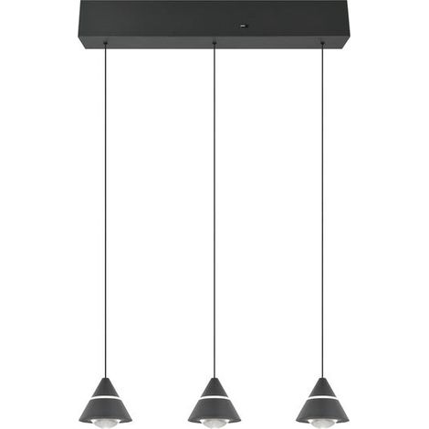 [GEBRAUCHT] B-Ware Trio Pendelleuchte Hängelampe LED Schwarz ROMEO Höhenverstellung CCT 3-flammig (1/2)
