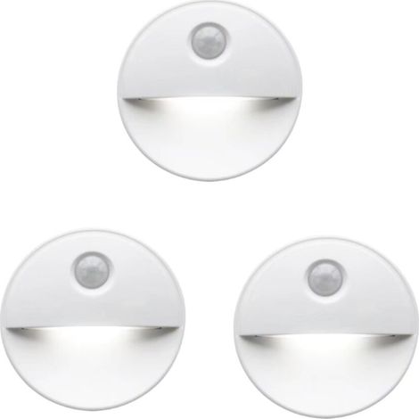 Veilleuse LED détecteur de mouvement Teinte induisant le sommeil grâce aux ampoules LED Fonctionnement sans fil Parfait pour les armoires de salle de bain, les escaliers et plus, 3 PCS (1/5)