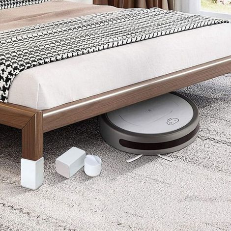 Pieds meubles carrés blancs - 6x6x5,2 cm - 500 kg - Lot de 4 pour lit/table/canapé/chaise (1/5)
