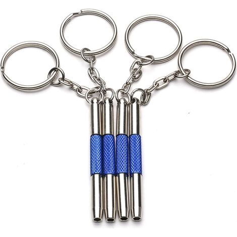 Jeu de 5 mini tournevis, jeu de tournevis en acier inoxydable, portable avec porte-clés, pour retirer les vis et réparer les lunettes, les montres, les bijoux, etc. (1/5)