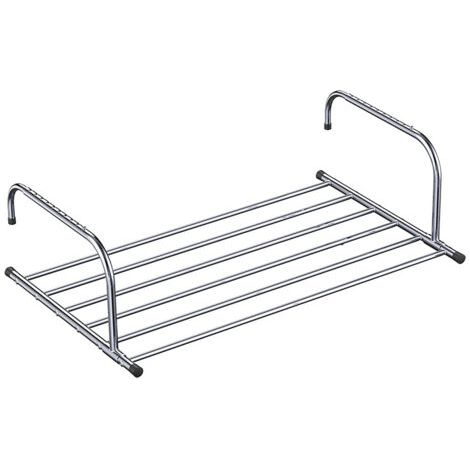 QORVA-Étendoir mural/radiateur/balcon, pliable, en acier inoxydable, télescopique (longueur : 42-66 cm)