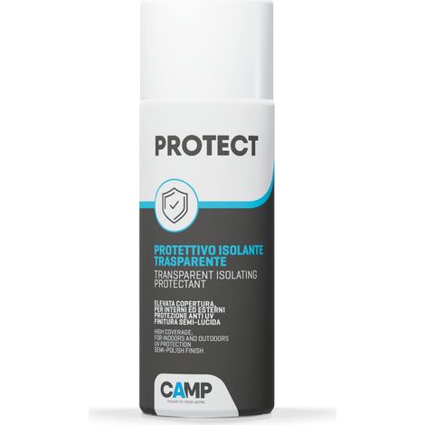 CAMP Protect Spray - Vernice Trasparente per Legno Isolante e Protettiva, Vernice Spray per Metallo Legno e Plastica Impermeabilizzante, Ripristina e Ravviva le Superfici, Essiccazione Rapida, 400 ml (1/4)