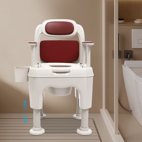 Silla de inodoro portátil para la cama, asiento de ducha conmutador, taburete de baño para adultos 300 kg/661.39 lbs USA (1/5)