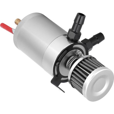 Réservoir de carburant universel en alliage d'aluminium avec kit d'accessoires à double port (argent) (1/5)