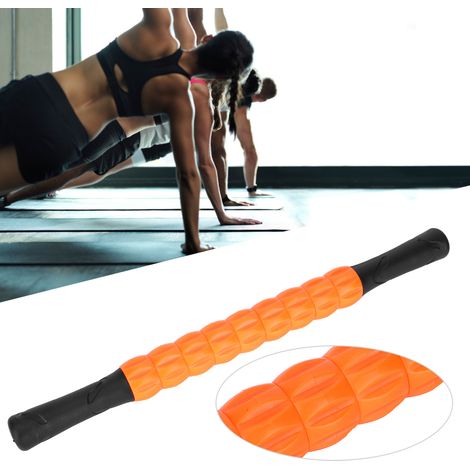 Rouleau de Massage Sportif pour Fascia - Bâton de Détente Musculaire Haute Résistance - Orange