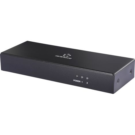 Renkforce RF-DVIS-200 DVI-Splitter zur internen Verwendung, Ultra HD-fähig 3480 x 2160 Pixel Schwar (1/5)