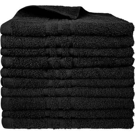 Set 5/10/20/30 Teli Asciugamani NeriProfessionali Parrucchiera Salviette Telo Colore Nero Con Tintura Indanthrene 380Gr 50 x 90 Cm Parrucchiere Salon Nero - 10 Pezzi