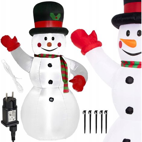 PUFFO GONFIABILE LUMINOSO GRANDE 240 CM LED DECORAZIONE LUCI PER LE FESTE