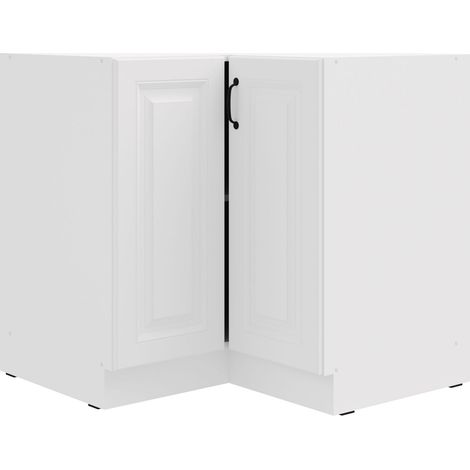 Eckunterschrank 90x90 cm Stilo Weiß Küchenzeile Küchenblock Küche Landhaus (1/4)