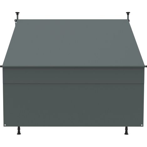 Canopée Store Banne Manuel Rétractable avec Manivelle, Auvent de Terrasse sans perçage, Protection Solaire Réglable pour Balcon, Terrasse, Jardin (Gris, 2m x 1.8m) (1/4)