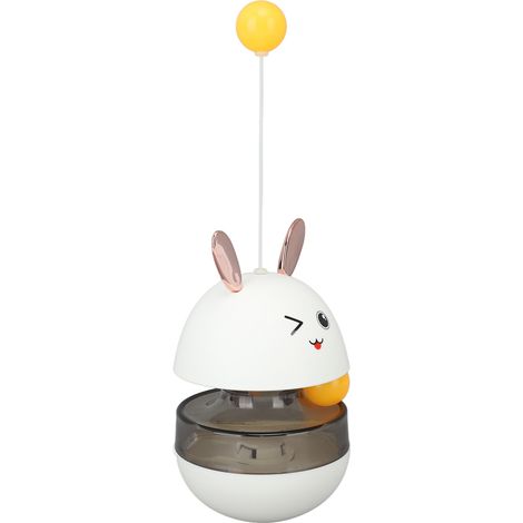 Distributeur de friandises interactif en ABS, jouet à alimentation lente pour chats et chiens (blanc). (1/5)