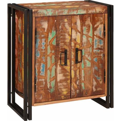 Table de chevet Cabinet de chevet Table de nuit Multicolore Bois massif recyclé (1/5)