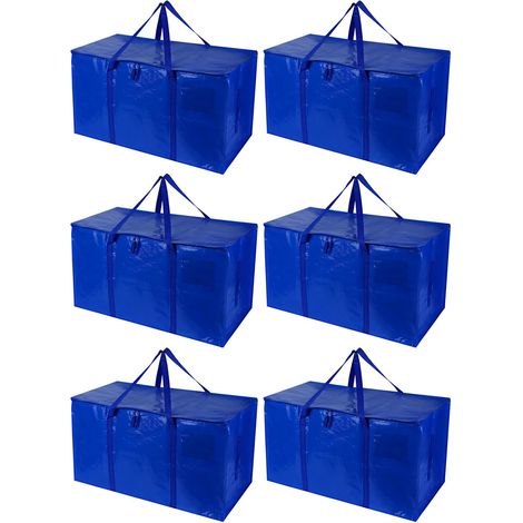 6 pièces sac demenagement kit demenagement cartons déménagement vetement malle rangement couette grand caisse rangement plastique jumbo bag housse (1/5)