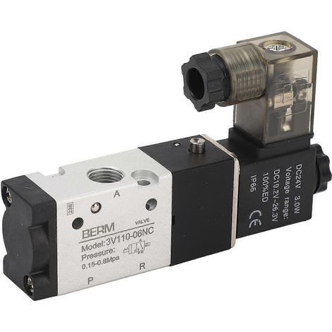 Électrovanne pneumatique, interrupteur pneumatique 1/8" NPT, 2 positions, 3 voies, 24 V CC pour la commande