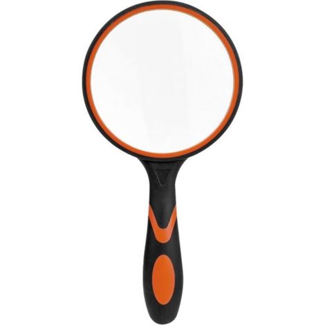 Large Magnifying Glass for Reading Science Books, Newspapers, Reading, Insects, Hobbies, Observation Premium, Black and Orange LOY