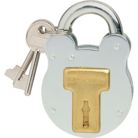 Master Lock 2750EURD Cadenas au Design Vintage, Gris, 8,7 x 5 x 1,3 cm
