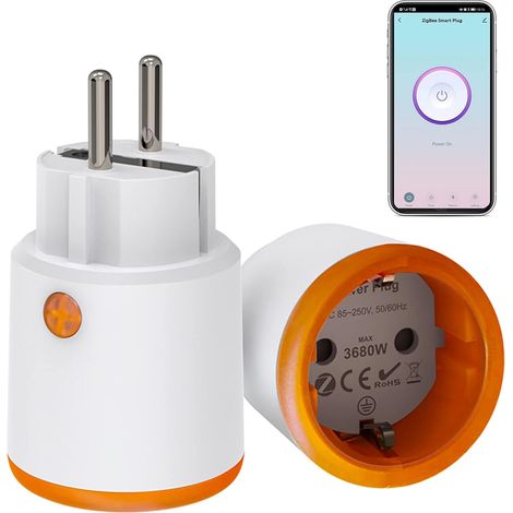 Prise intelligente avec minuterie et surveillance de la consommation d'énergie, prise programmable contrôlée par l'application, prise intelligente 16 A (1/5)