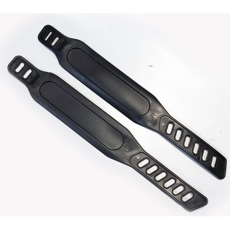 1 par - correas para pedales - cinturón para pedales - cinturones para pedales de bicicleta estática - pedales universales con correas - longitud ajustable - negro - 314,5 cm - PP (1/5)