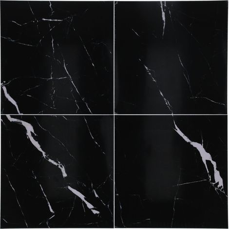 Autocollant de carrelage en PVC épais, 4 pièces, imperméable, auto-adhésif pour cuisine et salle de bain (30x30cm DLSF01 noir) (1/5)