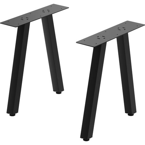 Set di 2 Gambe Heustreu per Mobili Fai da Te - Altezza 45 cm - Acciaio Nero [en.casa]
