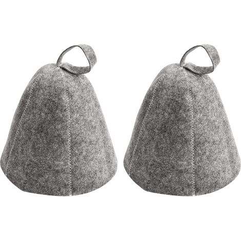 2 Pièces Chapeau Sauna en Feutre, Bonnet de Sauna, Anti-Chaleur Casquette de Sauna, Hat Sauna Chapeau pour Homme et Femme, Accessoire de Sauna pour Bain Vapeur (Gris) (1/5)