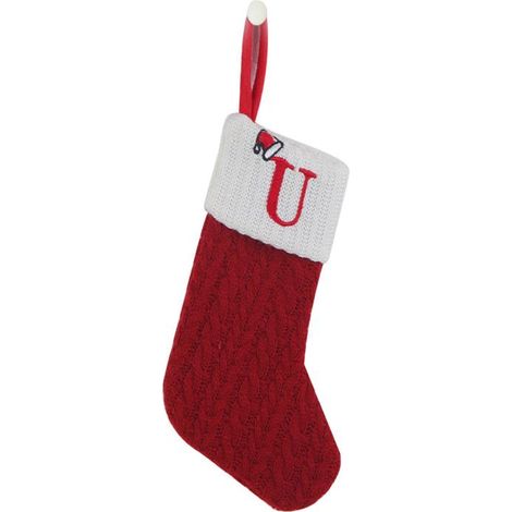 Chaussette De Noël - Sachet Cadeau En Laine Tricotée Avec Motif Patte De Chien Et Flocon De Neige - Rouge - 20 cm - 1 Pièce (1/5)