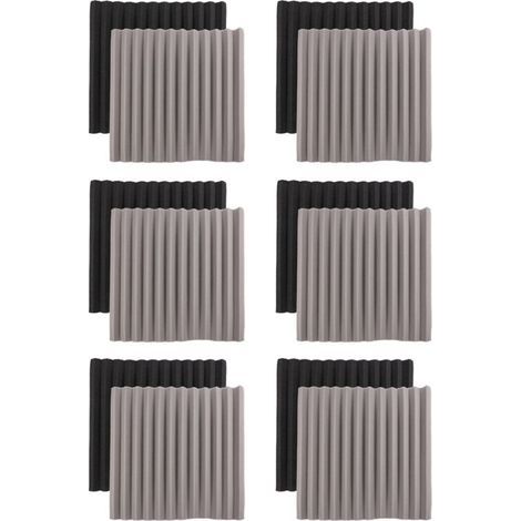 ALLIANDIS12Pcs Acoustic Foam Board,Studio Wedge Tile,Acoustic 2.5X30X30cm (1/4)