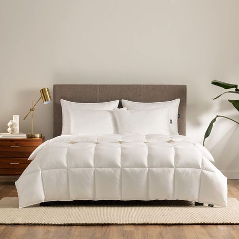 Couette légère Alternative au Duvet hypoallergénique avec Boucles d'angle, très Grand lit/très Grand lit californien, Blanc (1/5)