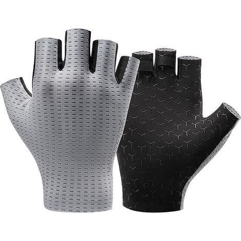 Gants de cyclisme respirants sans doigts, taille XL - Gris (1/4)