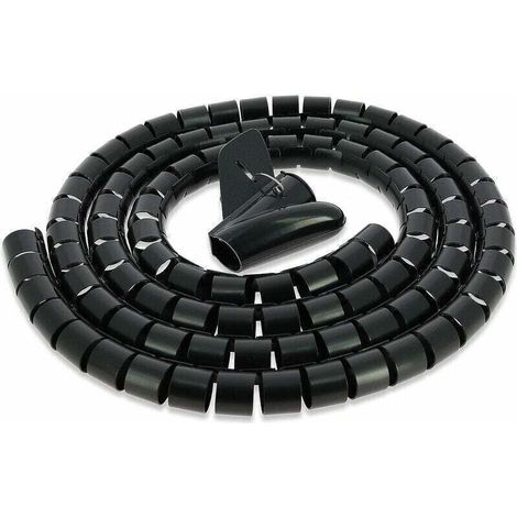 Gaine de protection spiralée pour câbles électriques 22 mm x 10 m – Gestion de câbles haute qualité – Goulotte, gaine tressée, protection de câbles, gaine tressée électrique, presse-étoupe pour bureau