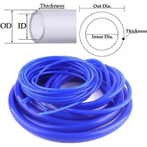 Blauer, flexibler Silikonschlauch von 1 m/3 m/5 m, Innendurchmesser 2 bis 40 mm, hitze- und hochdruckbeständig, für Kraftstoffzylinder und Luftpumpe. (1/5)